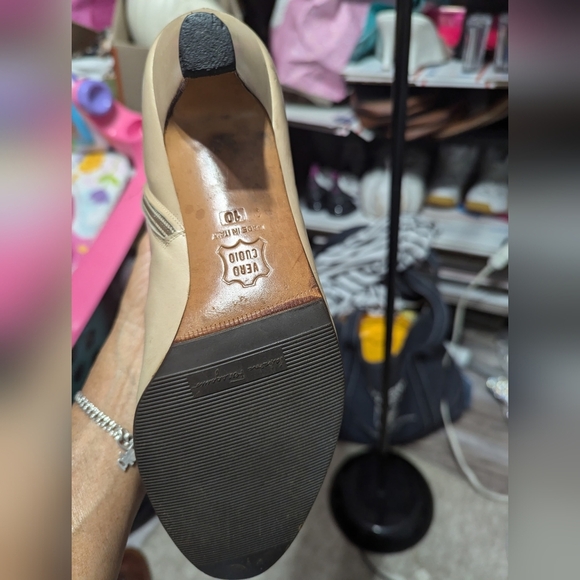 Vintage Salvatore Ferragamo Leather Riding Boots Light Taupe Italy Sz 10 - Picture 15 of 15